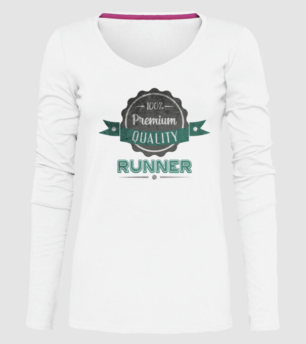 Calitate premium Alergător model alb pe tricou