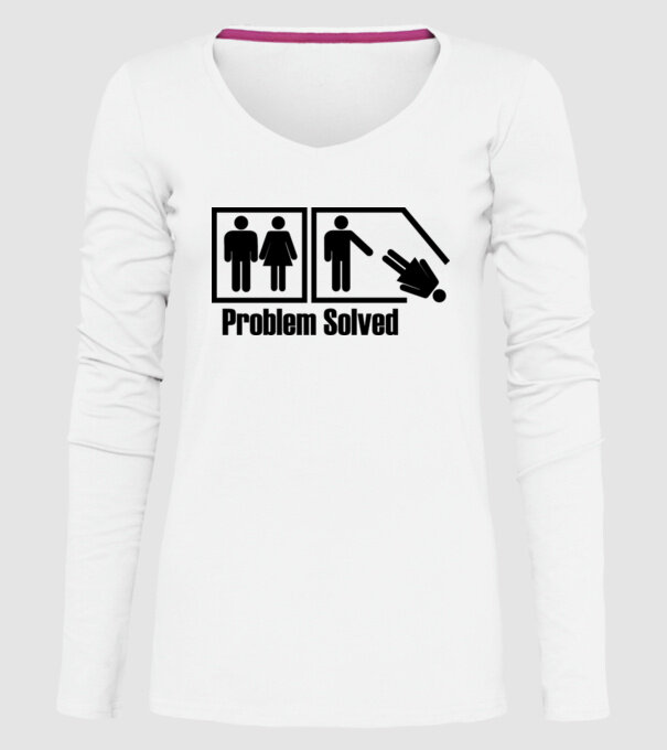 Problem solved model alb pe tricou