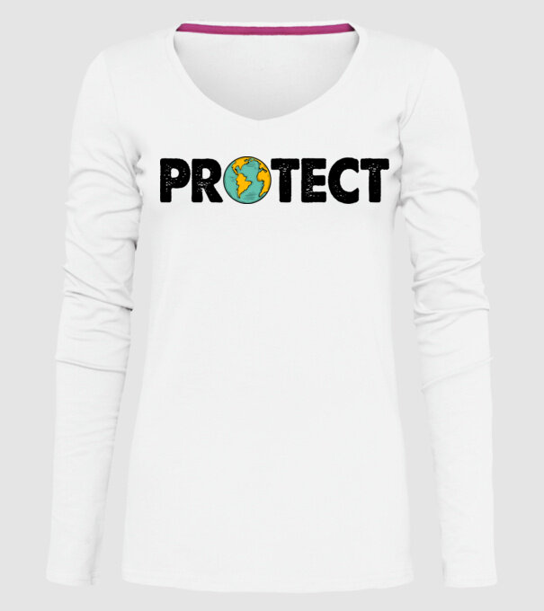 Protect earth model alb pe tricou
