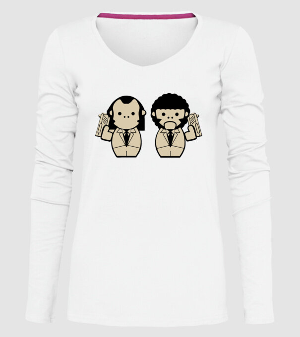 Pulp Fiction draw model alb pe tricou