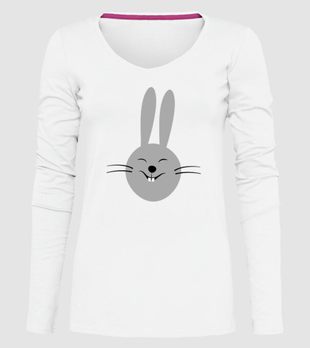 rabbit model alb pe tricou