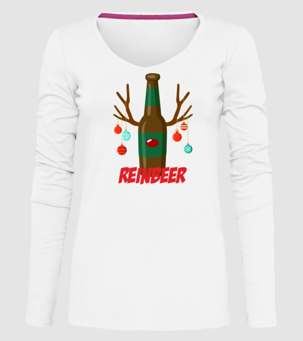 Bere REINBEER model alb pe tricou