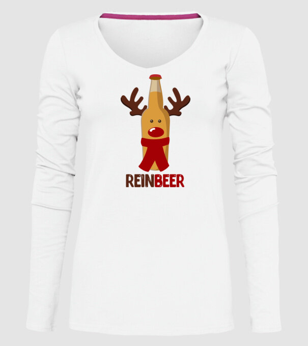Bere REINBEER model alb pe tricou