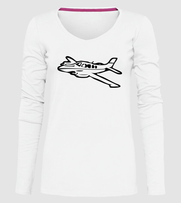 avion model alb pe tricou