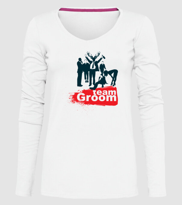Reservoir Groom Team model alb pe tricou