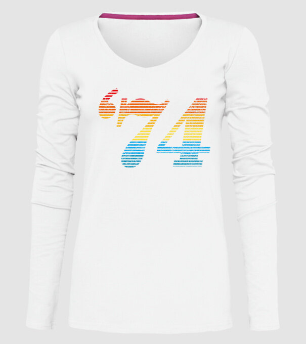 Retro Birthday 1974 model alb pe tricou