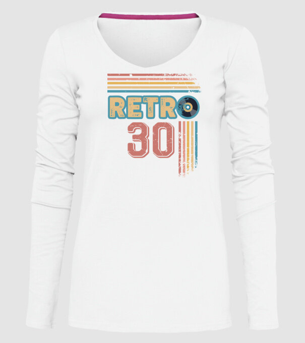 Retro 30 Birthday model alb pe tricou