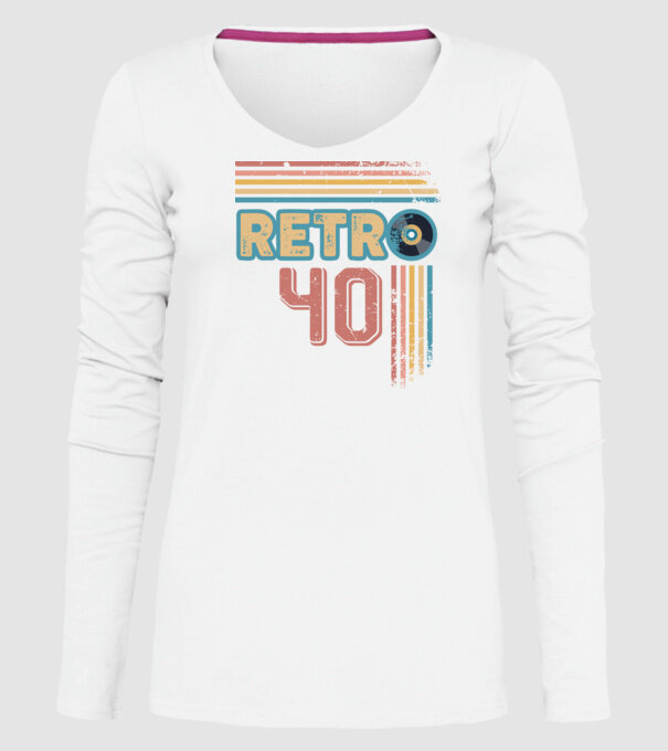 Retro 40 Birthday model alb pe tricou