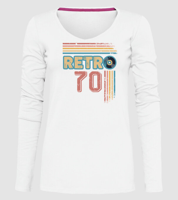 Retro 70 Birthday model alb pe tricou