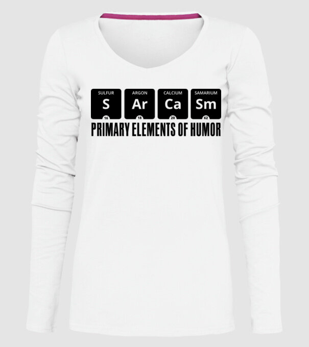 Sarcasm model alb pe tricou