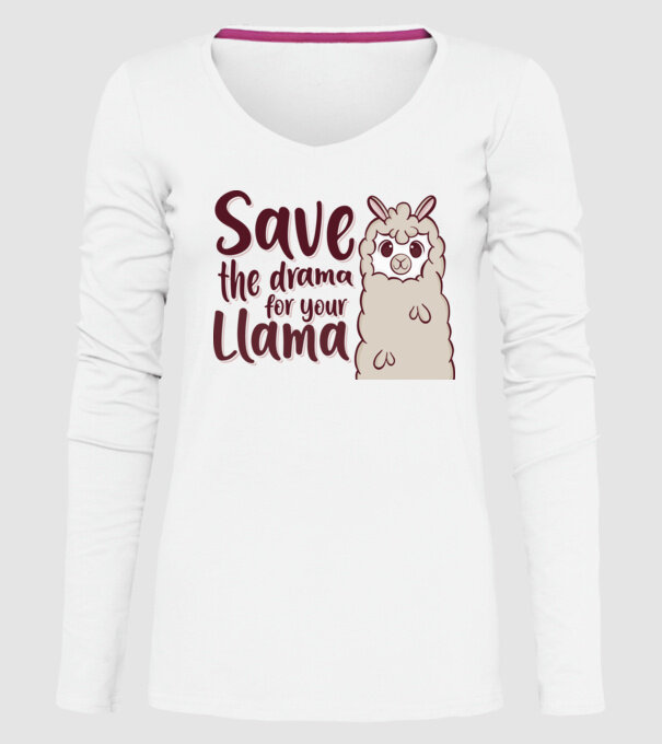 Save the drama from the llama model alb pe tricou