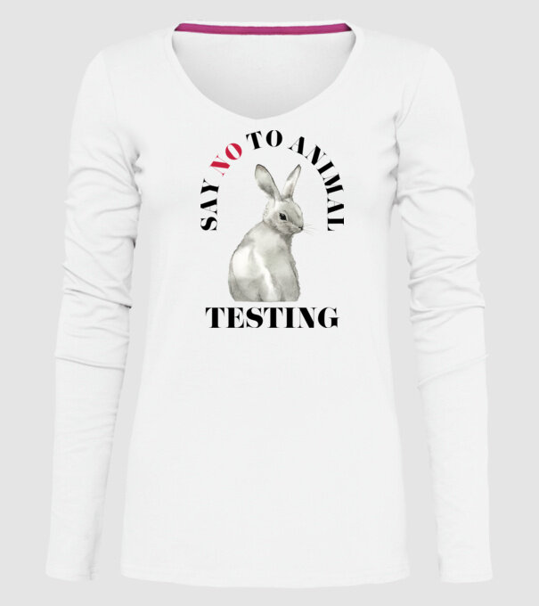 Say NO to animal testing model alb pe tricou