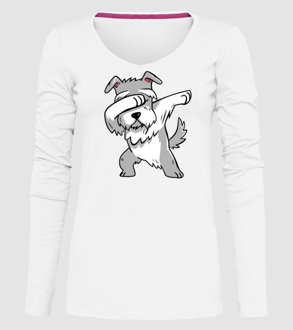 Schnauzer DAB model alb pe tricou
