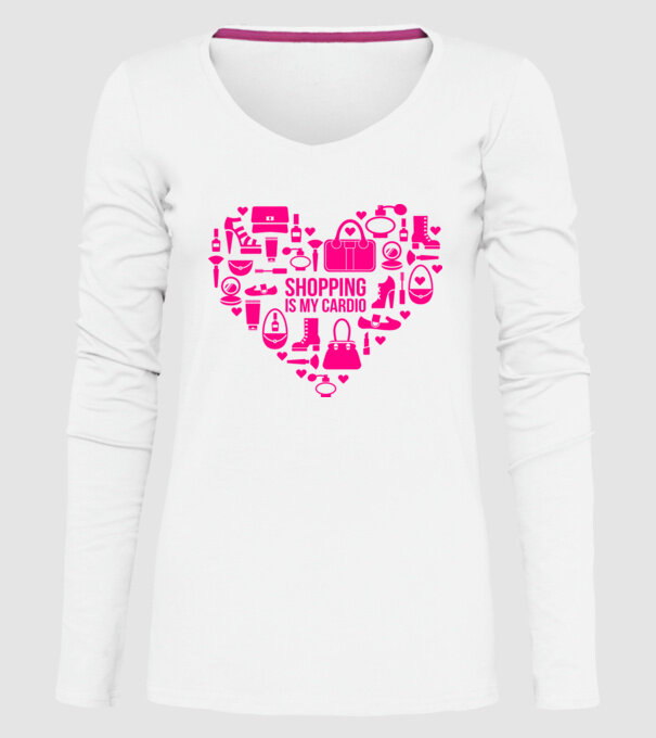 Shopping is my cardio model alb pe tricou
