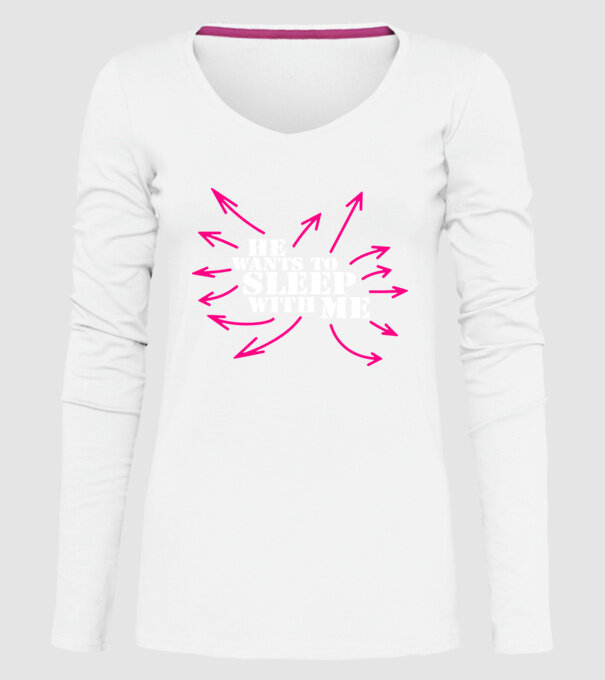 sleep with me model alb pe tricou