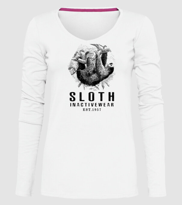 SLOTH inactive drk model alb pe tricou