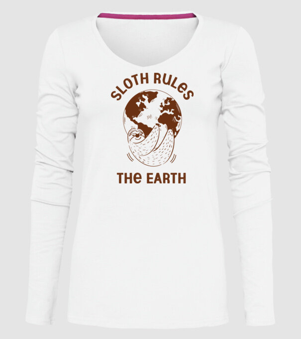 Sloth rules the world model alb pe tricou