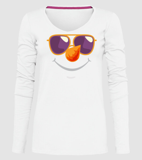 Snowman face model alb pe tricou