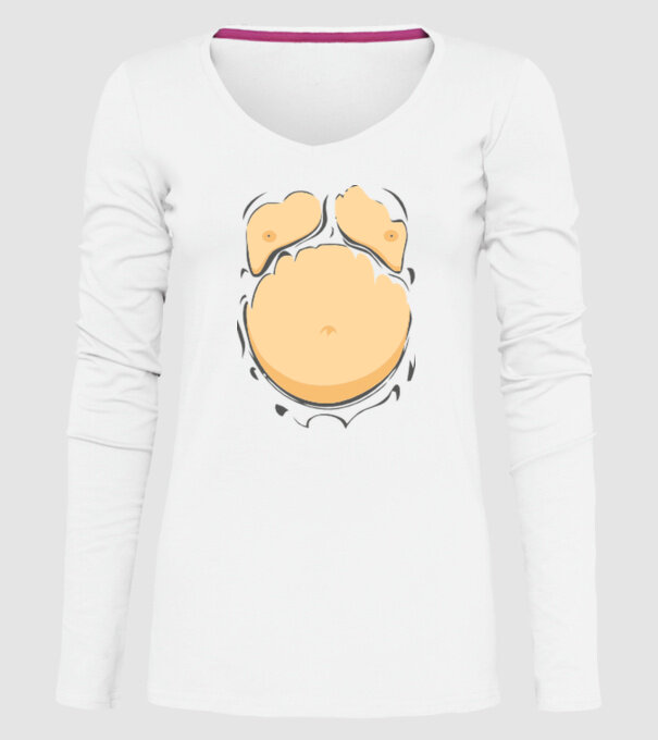 Burtă de bere model alb pe tricou