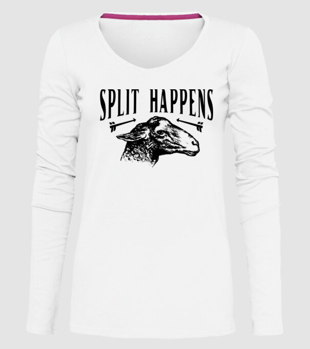 Split happens model alb pe tricou