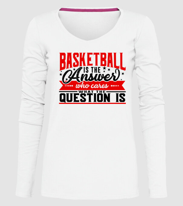 Sport is the answer BASCHETBALIST model alb pe tricou