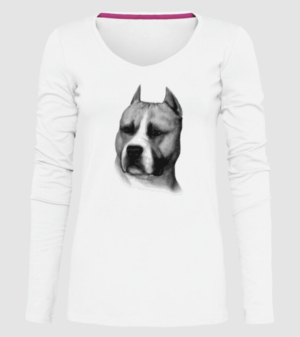 Staffordshire Terrier model alb pe tricou
