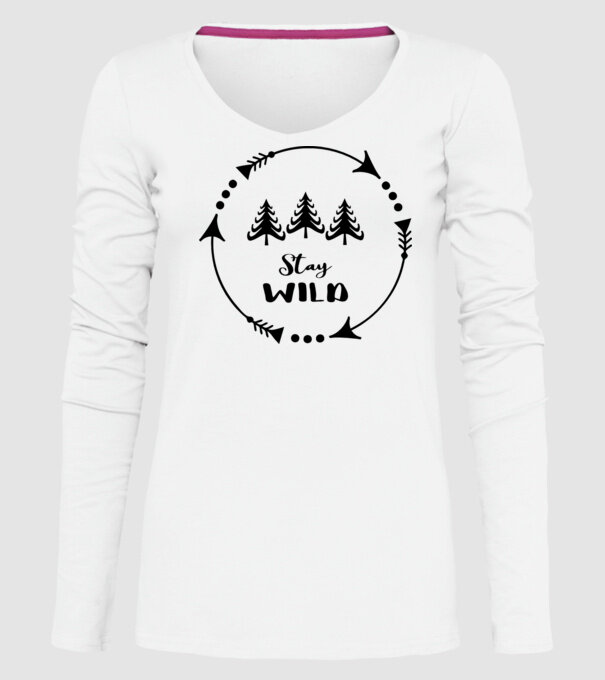 Stay wild arrows circle model alb pe tricou
