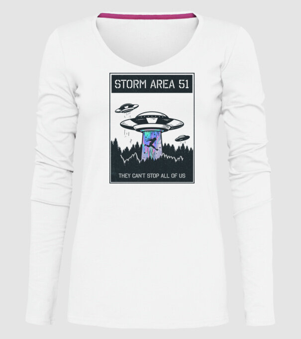 'Storm area 51 - They can''t stop all of us dark' model alb pe tricou