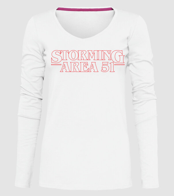 storming area 51 things outline model alb pe tricou