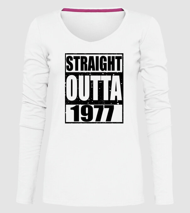 Straight Outta - 1977 model alb pe tricou
