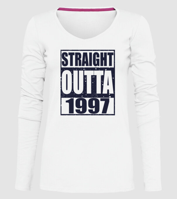 Straight Outta - 1997 model alb pe tricou
