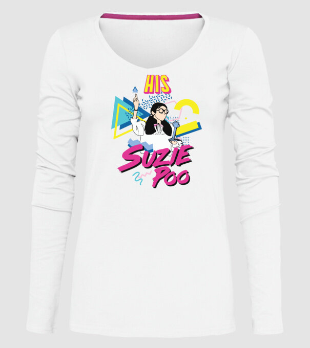 Stranger couple 80s retro Suzie model alb pe tricou