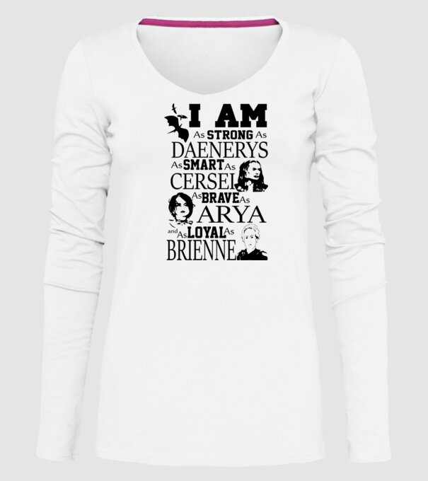 Strong as Daenerys model alb pe tricou