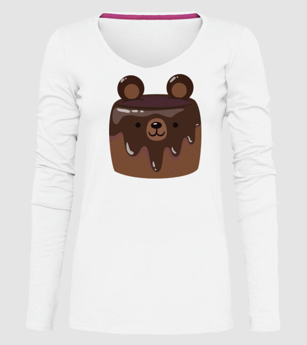 Ursuleț prăjitură model alb pe tricou