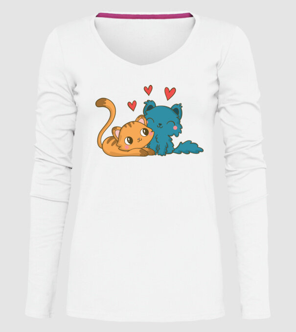 PISICUȚE ÎNDRĂGOSTITE 1 model alb pe tricou
