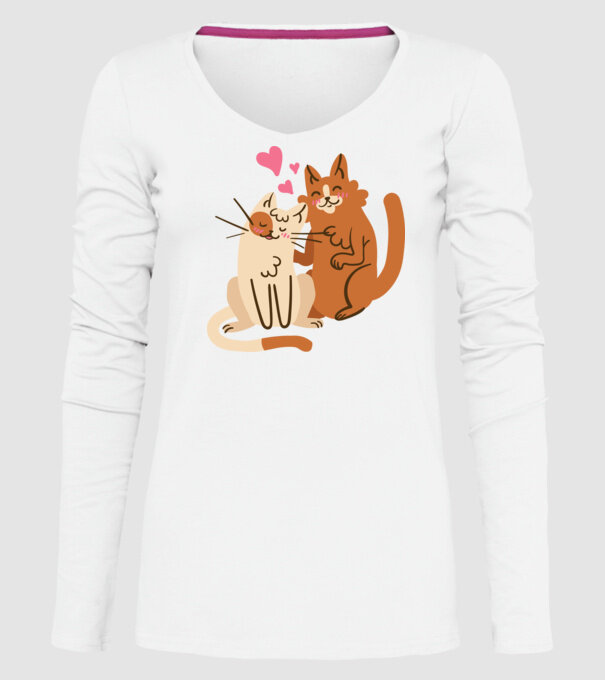PISICUȚE ÎNDRĂGOSTITE 2 model alb pe tricou