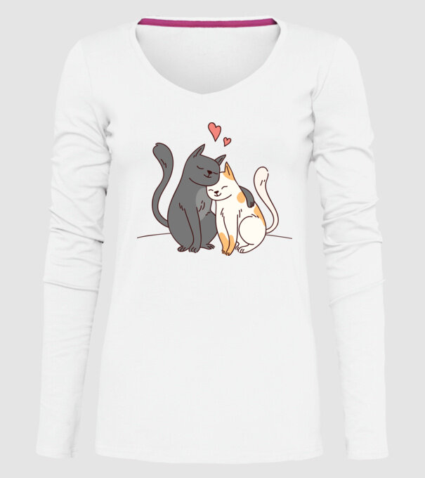 PISICUȚE ÎNDRĂGOSTITE 3 model alb pe tricou