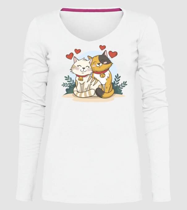 PISICUȚE ÎNDRĂGOSTITE 4 model alb pe tricou