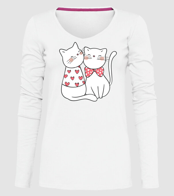 PISICUȚE ÎNDRĂGOSTITE 5 model alb pe tricou