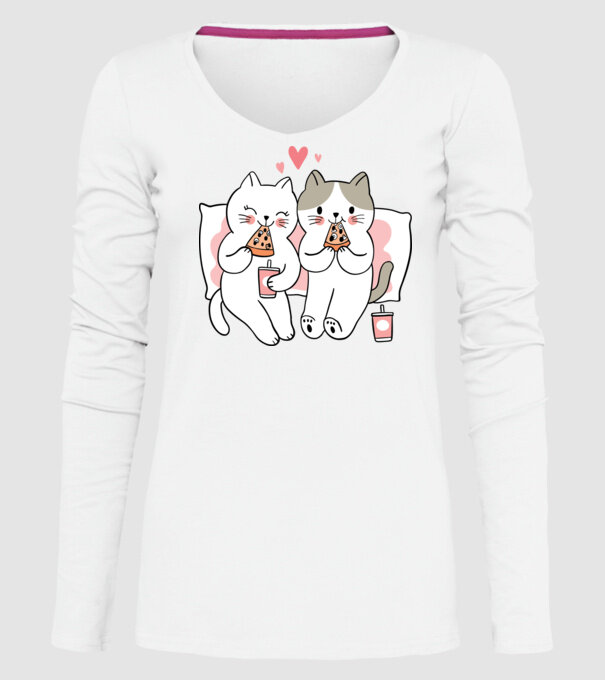 PISICUȚE ÎNDRĂGOSTITE 6 model alb pe tricou
