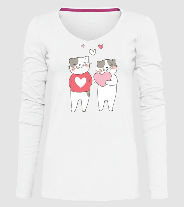 PISICUȚE ÎNDRĂGOSTITE 8 model alb pe tricou