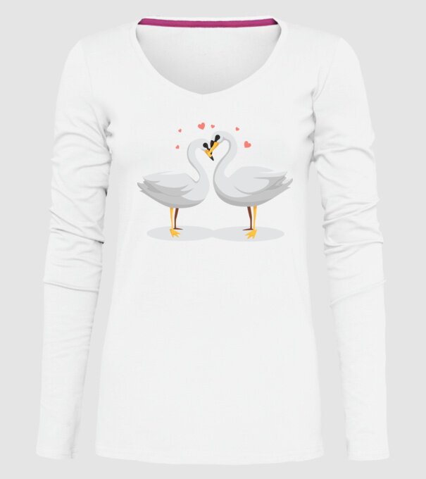 LEBEDE ÎNDRĂGOSTITE model alb pe tricou