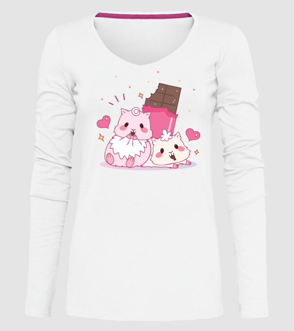 HAMSTERI ÎNDRĂGOSTIȚI 2 model alb pe tricou