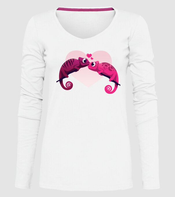 CAMELEONI ÎNDRĂGOSTIȚI model alb pe tricou