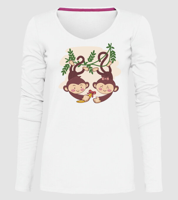 MAIMUȚE ÎNDRĂGOSTITE model alb pe tricou