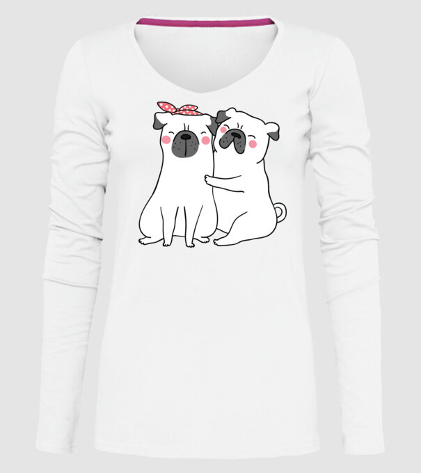 MOPȘI ÎNDRĂGOSTIȚI model alb pe tricou