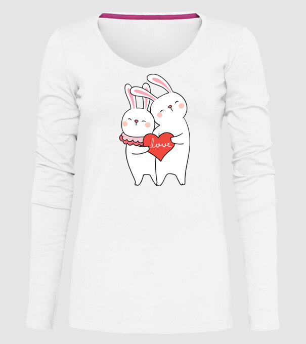 IEPURAȘI ÎNDRĂGOSTIȚI 2 model alb pe tricou