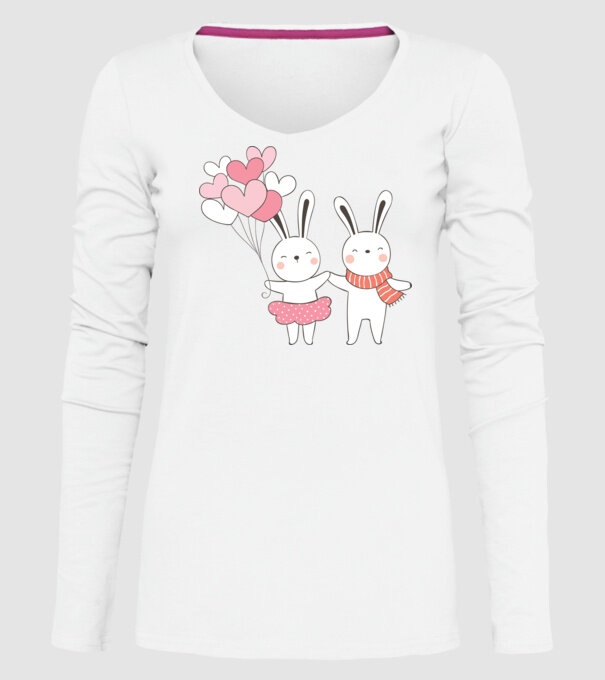 IEPURAȘI ÎNDRĂGOSTIȚI 3 model alb pe tricou