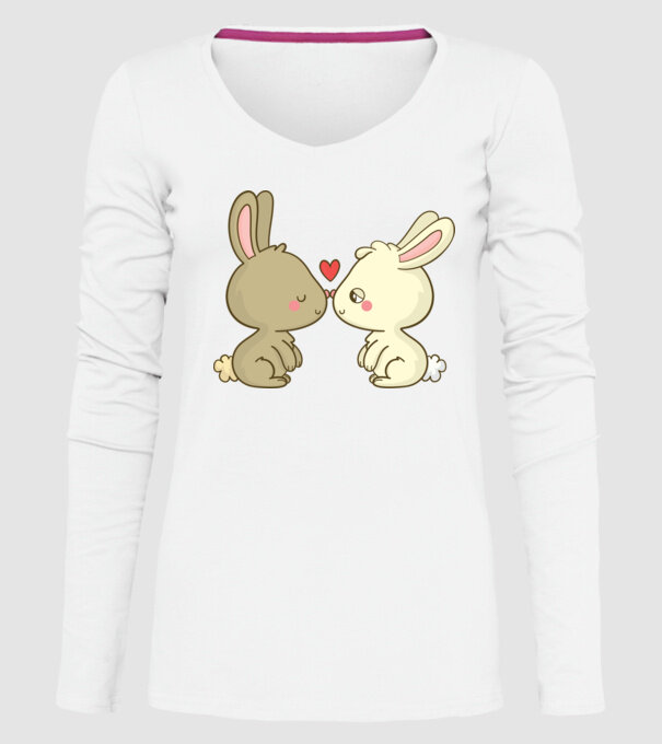 IEPURAȘI ÎNDRĂGOSTIȚI model alb pe tricou