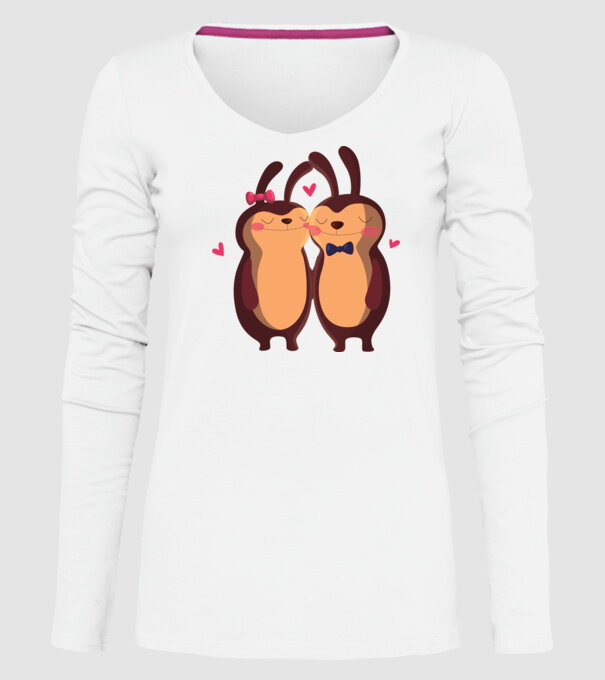 IEPURAȘI ÎNDRĂGOSTIȚI model alb pe tricou